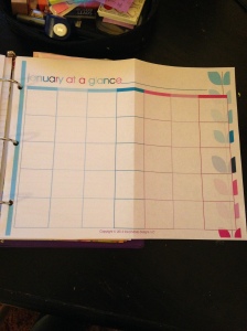 Another monthly calendar page were I log what I spend each day.